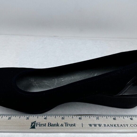 Anne Klein Sport Wisher Womens Black Textile Upper Slip On Wedge Pump Shoes 9M - Picture 11 of 11